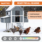 MAYKI Automatic Chicken Coop Door Solar Powered, Accessories Extra-Large with 4 Auto Modes (Timer & Light Sensor), Anti-Pinch, Waterproof Cold Weather, FCC/CE/RoHs Certified, Aluminum Build, M Black
