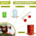 MAYKI Chicken Waterer Cups, 4-Pack Automatic Water Dispenser, No-Leak Poultry Waterer for Coop Buckets & DIY Systems, Large Water Cups for MAYKI Waterer Set, Durable PVC